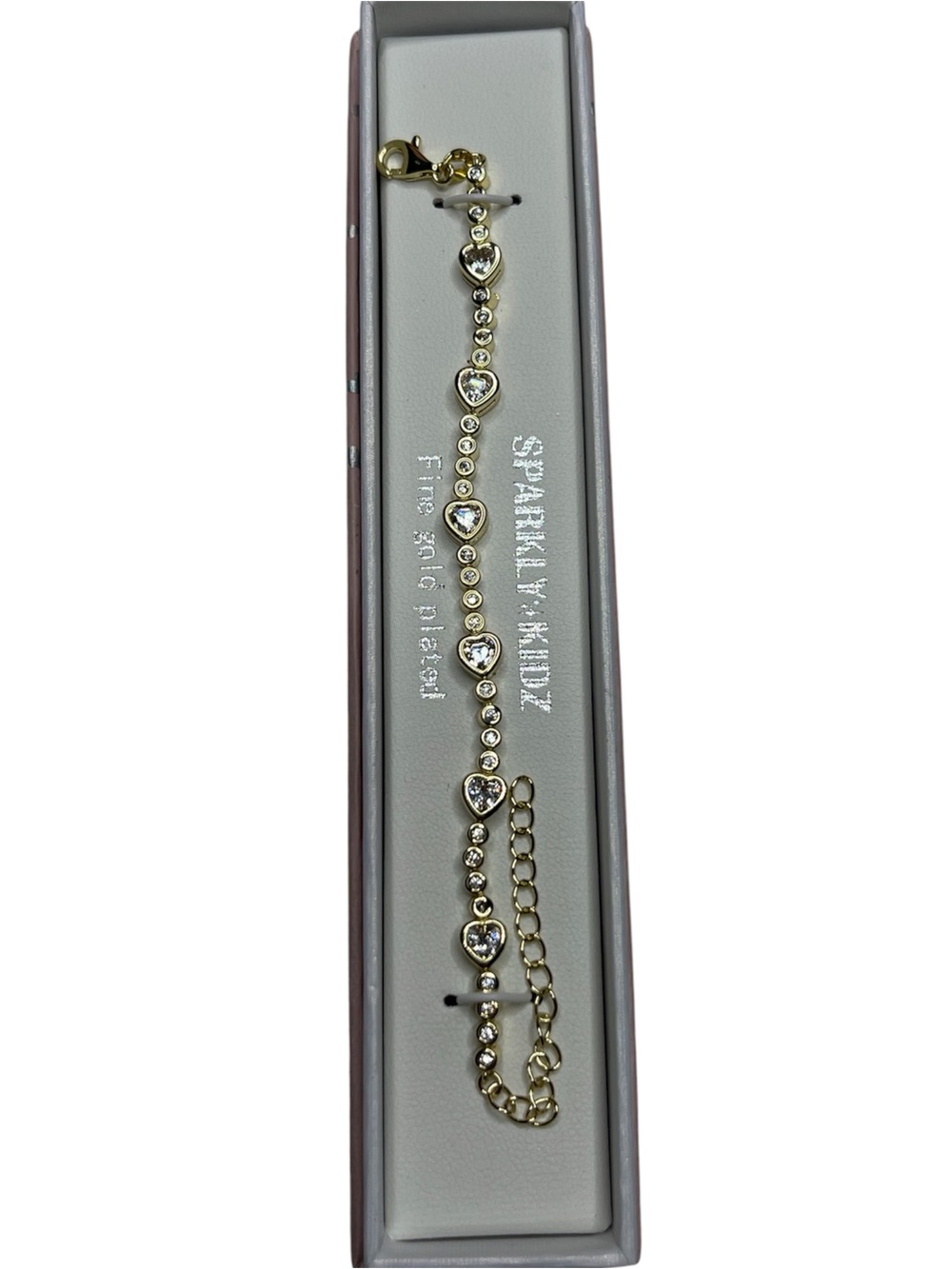 Fine Gold Plated Sparkly Kidz Heart Bracelet 7” - Picture 6 of 7